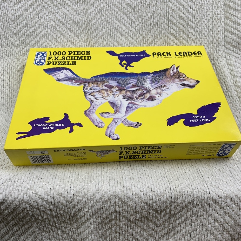 Sealed FX Schmid Pack Leader 1000 Piece Wolf Shape Puzzle 3 Foot Long New Sealed - Picture 5 of 12